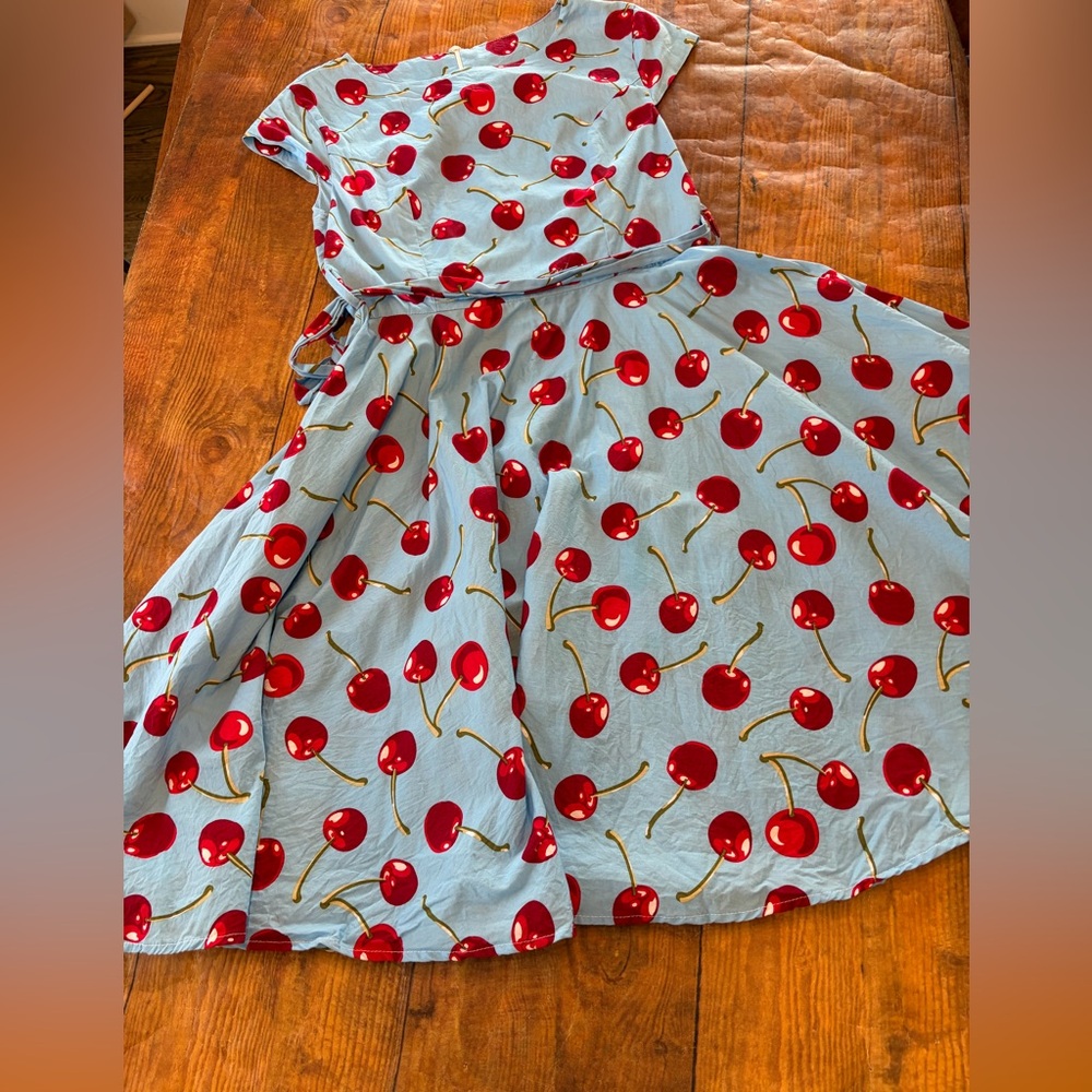 Retro Vibes Cherry Print Dress - Picture 2 of 5